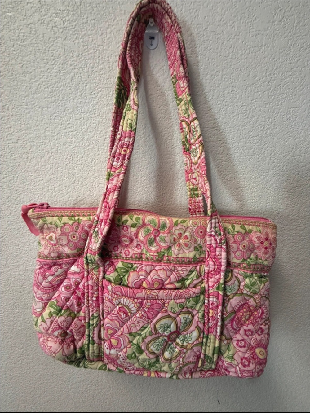 Vera Bradley Quilted Floral Tote Bag in Pink and Green